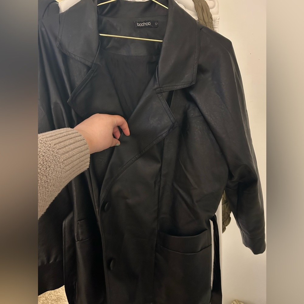 Boohoo leather blazer jacket